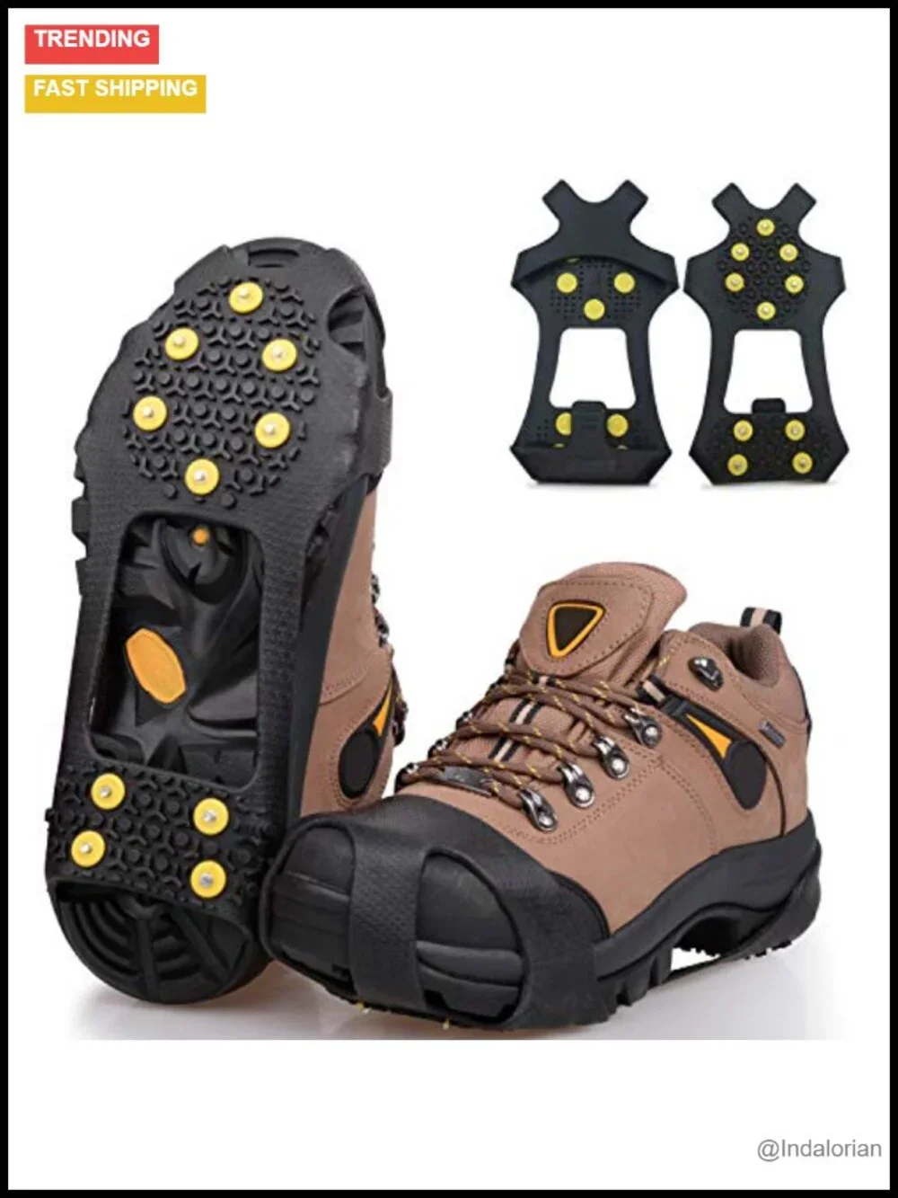 Winter Ice Cleats for Shoes Boots, Anti-Slip Traction Crampons, Heavy Duty Snow